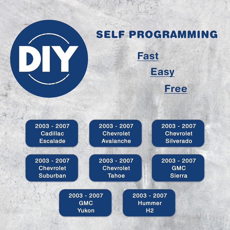 KeylessOption 3-Button Key Fob Replacement for 2003 2004 2005 2006 2007 Chevrolet Chevy Silverado Suburban Tahoe GMC Sierra Yukon Cadillac Escalade Hummer H2 Keyless Remote Control, LHJ011 - Image 3