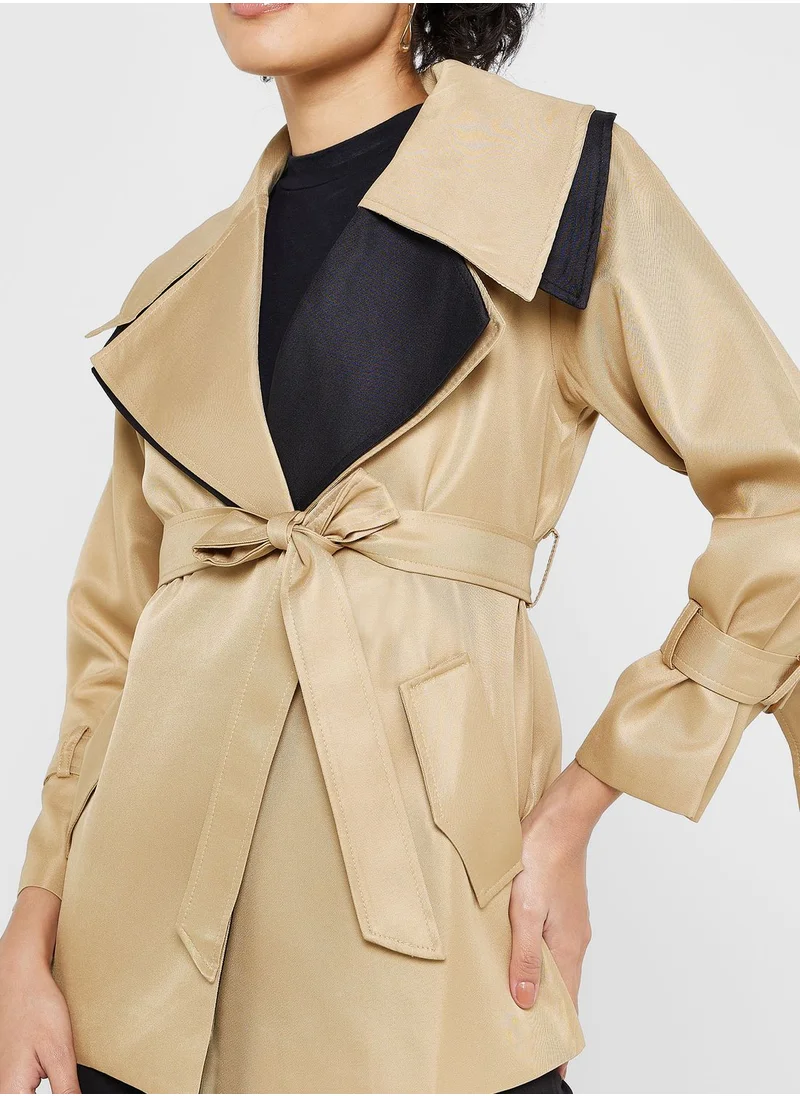 ELLA Colorblock Blazer With Wide Collar