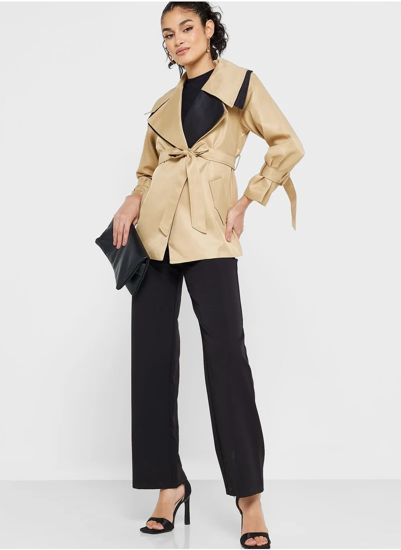ELLA Colorblock Blazer With Wide Collar
