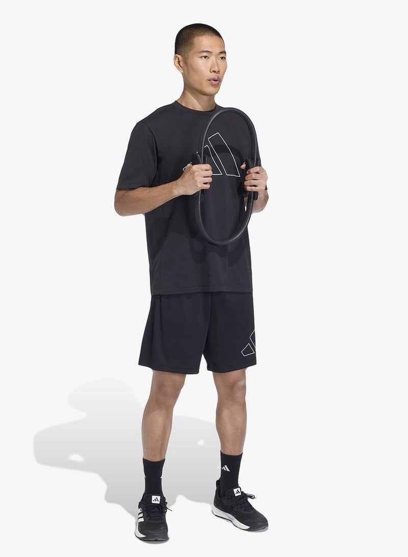 Adidas WORKOUT ESSENTIALS BASE PIQUE BIG LOGO SHORTS - Image 5