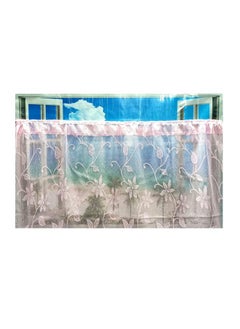 AURORA Aurora Half Window Floral Curtains 84 cm Long and Width 100 cm (1 pc) (Pink)  - Image 2