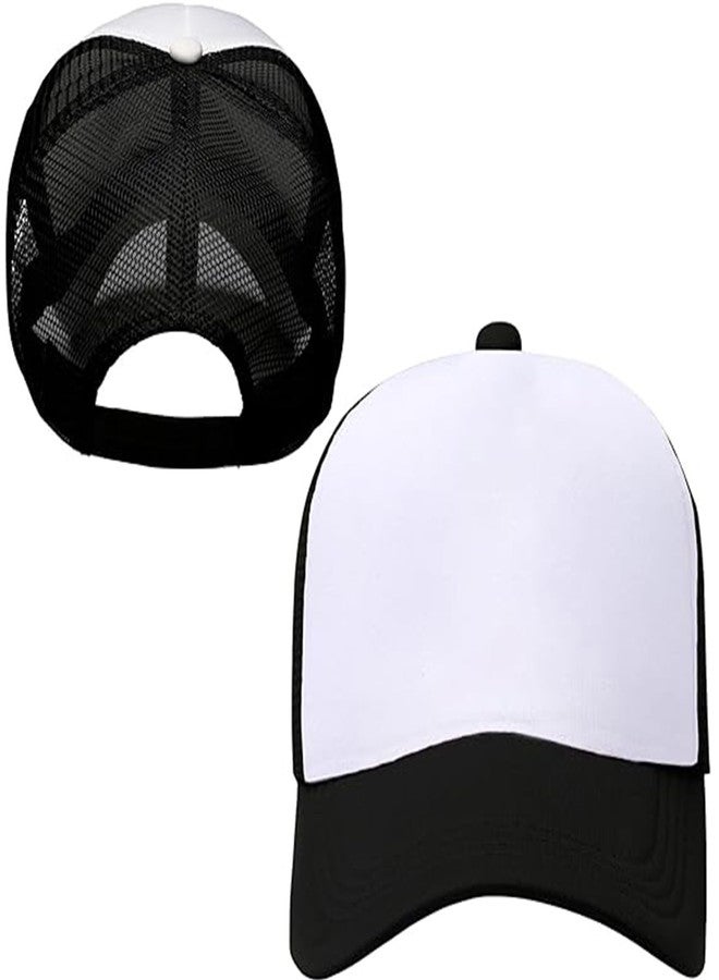 IZUS 1-4T Toddler Cute Mesh Trucker Hat Baby-Girls Foam Baseball Caps Adjustable Snapback Strap Two-Tone Visor Hat Baby-Boys Black/White - Image 5