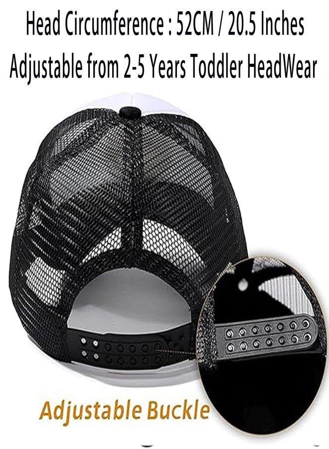 IZUS 1-4T Toddler Cute Mesh Trucker Hat Baby-Girls Foam Baseball Caps Adjustable Snapback Strap Two-Tone Visor Hat Baby-Boys Black/White - Image 4