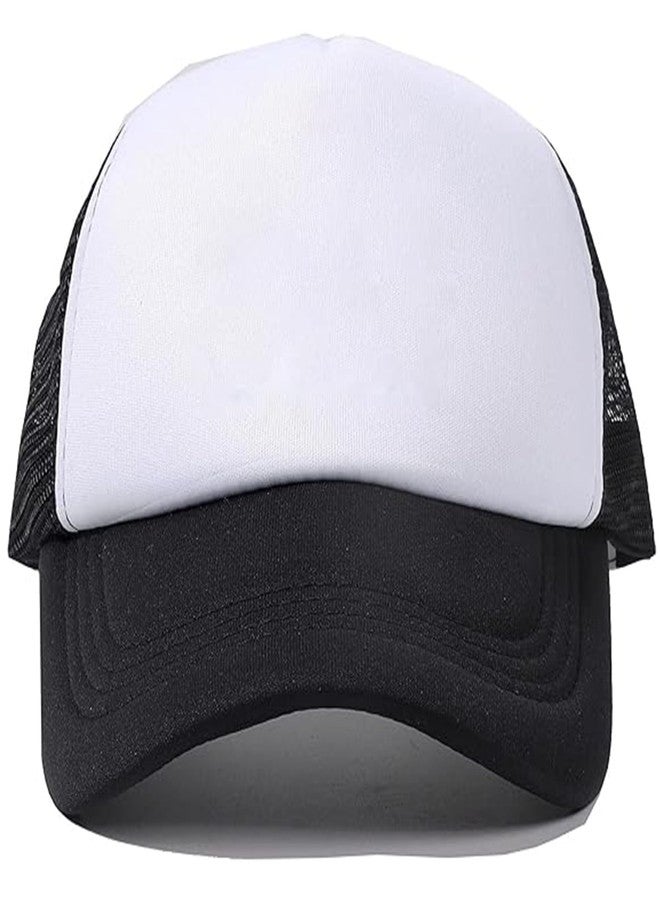 IZUS 1-4T Toddler Cute Mesh Trucker Hat Baby-Girls Foam Baseball Caps Adjustable Snapback Strap Two-Tone Visor Hat Baby-Boys Black/White - Image 2