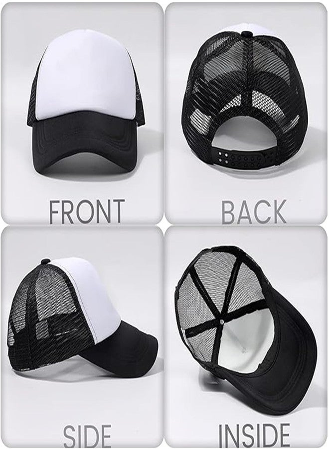 IZUS 1-4T Toddler Cute Mesh Trucker Hat Baby-Girls Foam Baseball Caps Adjustable Snapback Strap Two-Tone Visor Hat Baby-Boys Black/White - Image 3