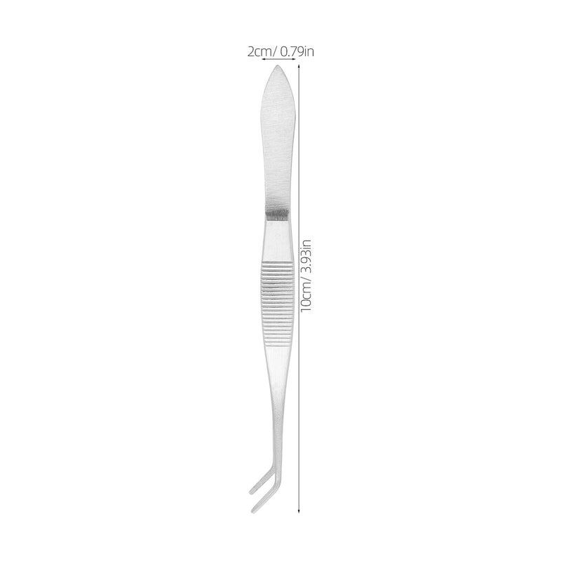 Stainless Steel Serrated Tweezers 5 Pack 10cm Angled Tip Anti Slip Precision Forceps - Image 3