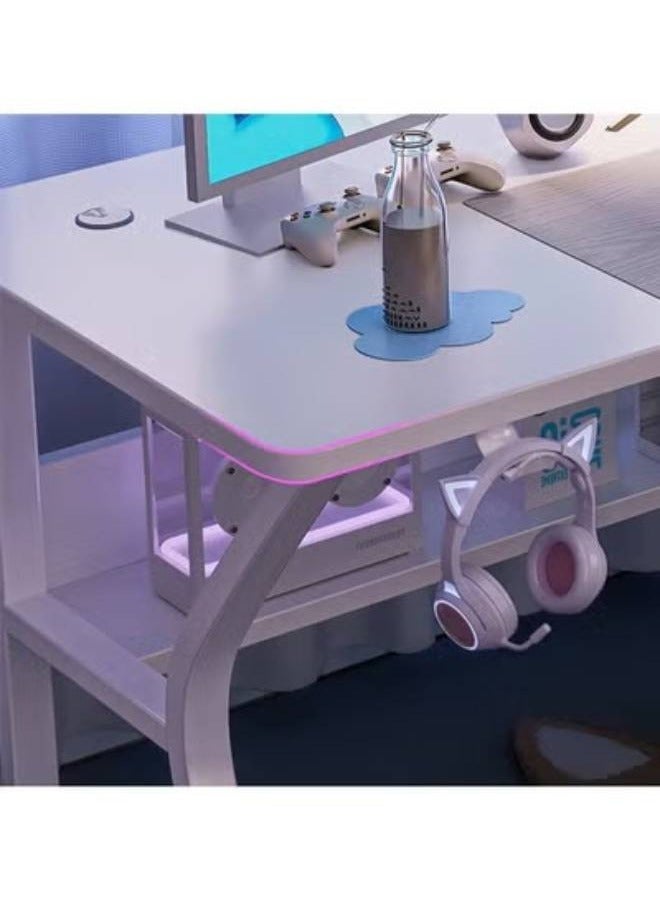 keke Computer Desk,for Home Office,Sturdy Writing Workstation,Gaming Desk100X75X60 Cm White - Image 4