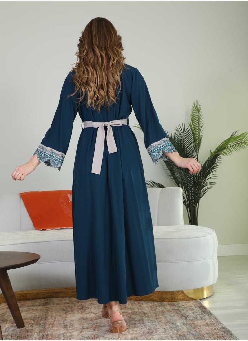Bint Al Bilad Bint Al Bilad Women's Summer Long Luxury Jalabiya | Full-Length Kaftan Dress for Ramadan, Eid Ul Fitr, Wedding, Special Occasions | Embroidered Saudi Abaya | Modest Islamic Clothing  - Image 5