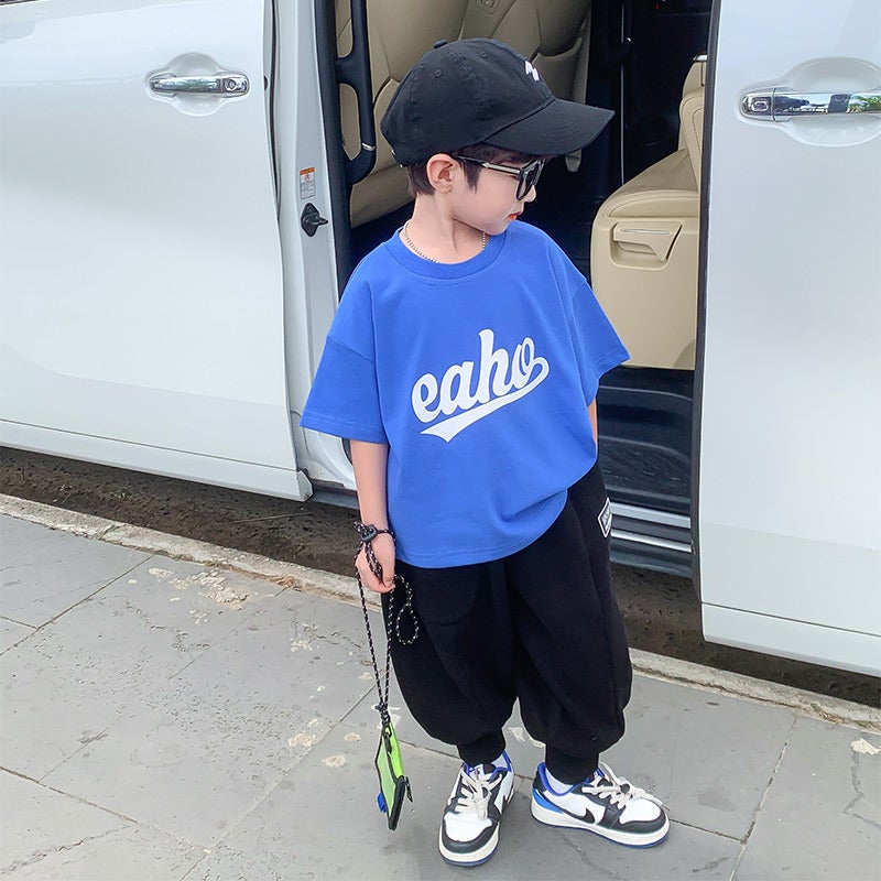 Boys T-Shirt Summer 2023 New Children'S Cool Handsome Trendy Brand Fried Street Summer Fashionable Korean T-Shirt Short-Sleeved Top - Image 5