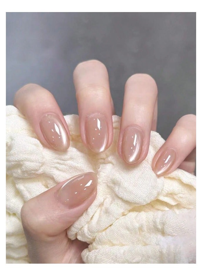 اظافر مزيفه  باللون البيج اللامع   تحتوي على 24 ظفر - Image 1