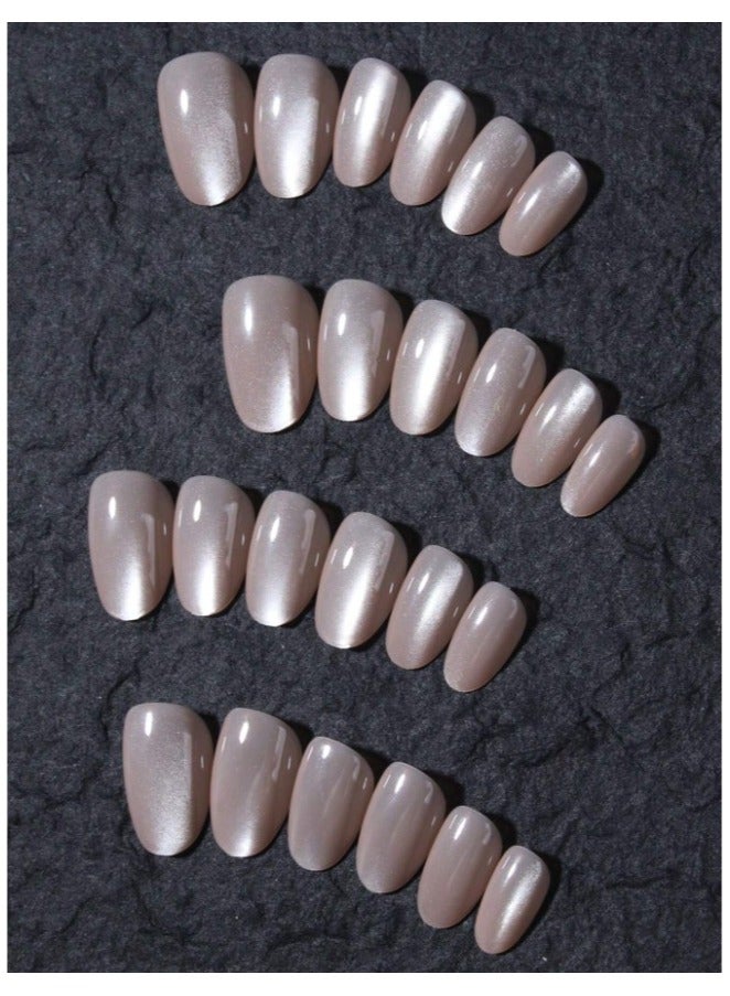 اظافر مزيفه  باللون البيج اللامع   تحتوي على 24 ظفر - Image 3