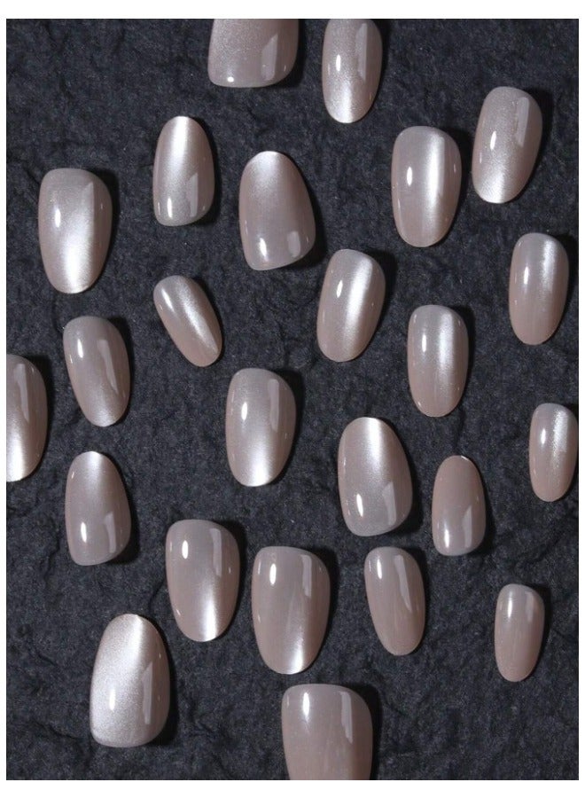 اظافر مزيفه  باللون البيج اللامع   تحتوي على 24 ظفر - Image 4