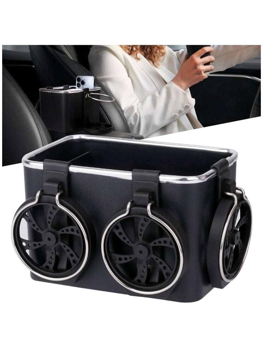 Generic Multifunctional Car Tissue Box Holder, Car Armrest Storage Box ...