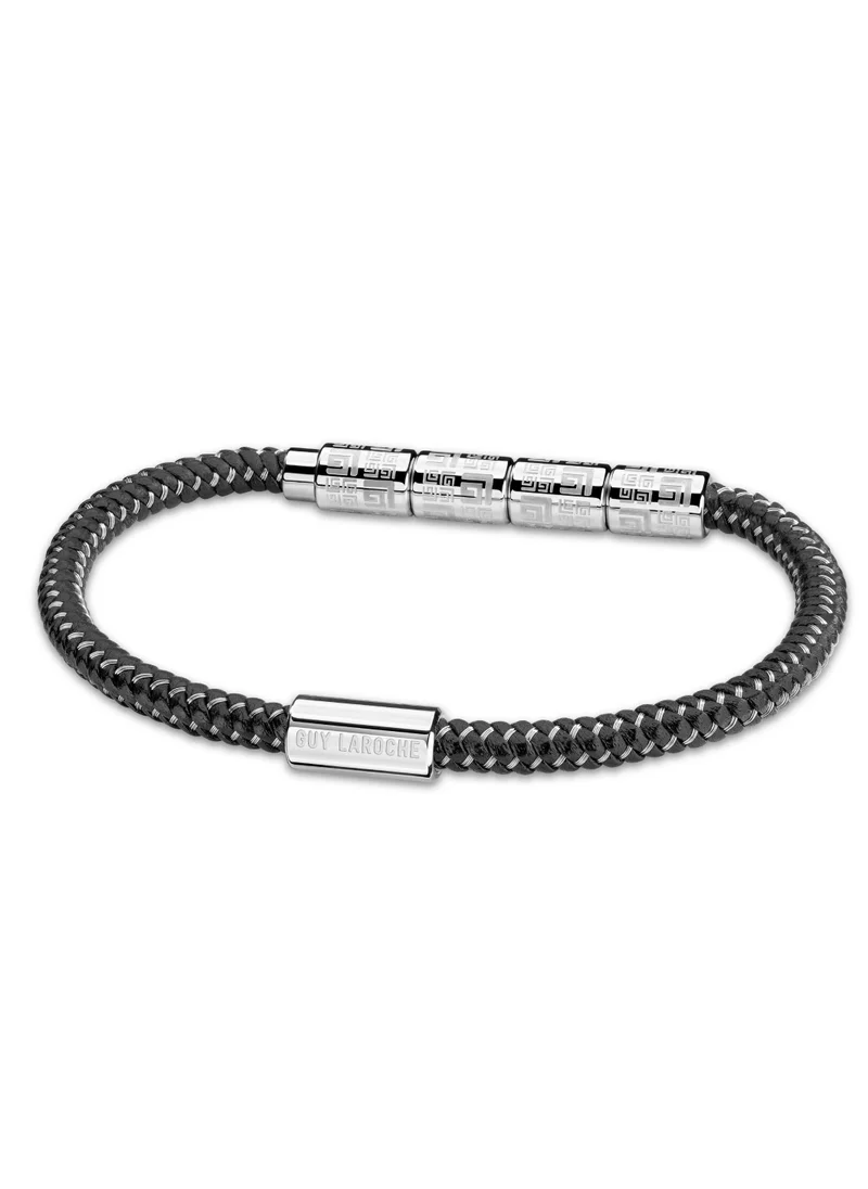 Guy Laroche Guy Laroche Pierre Black and Silver Bracelet for Men