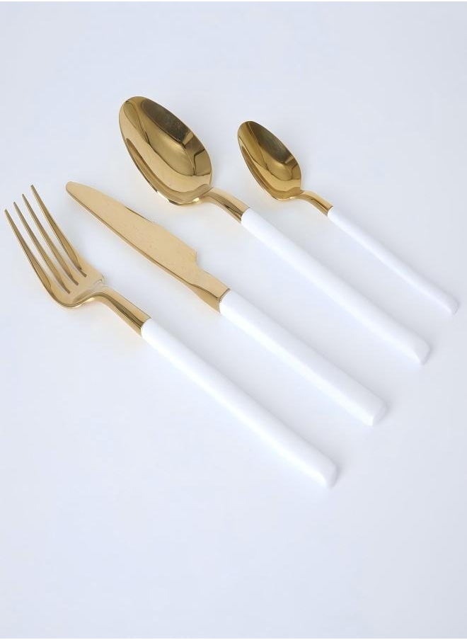 C&E A 4-Piece Set Of 304 Stainless Steel Tableware, Including 1 Large Fork, 1 Cutting Tool, 1 Large Spoon, And 1 Small Spoon  - Image 1