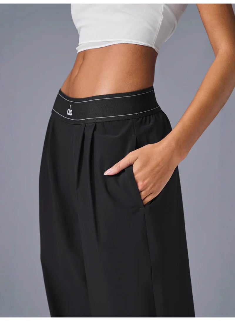 Alo Yoga ALO Women's Straight-Leg Wide-Leg Casual Sport Trousers  - Image 2