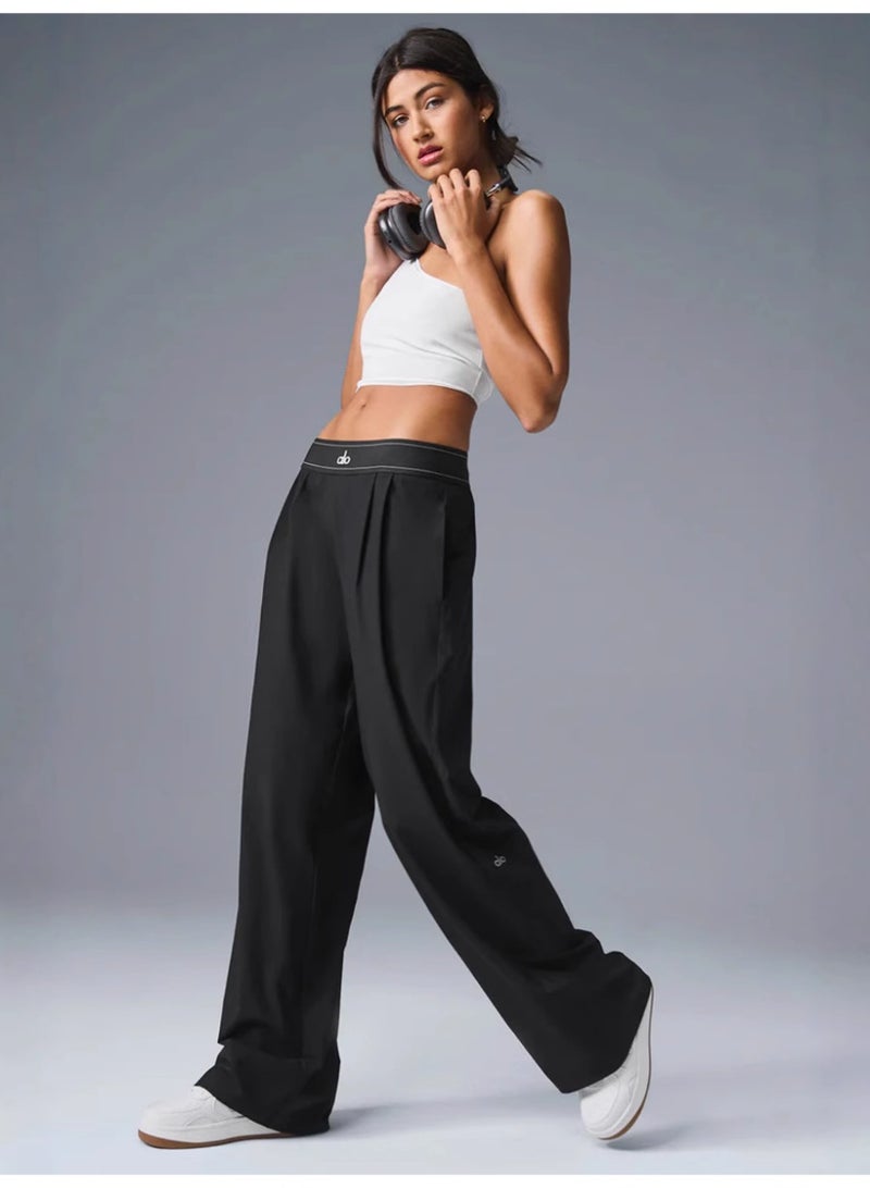 Alo Yoga ALO Women's Straight-Leg Wide-Leg Casual Sport Trousers  - Image 5