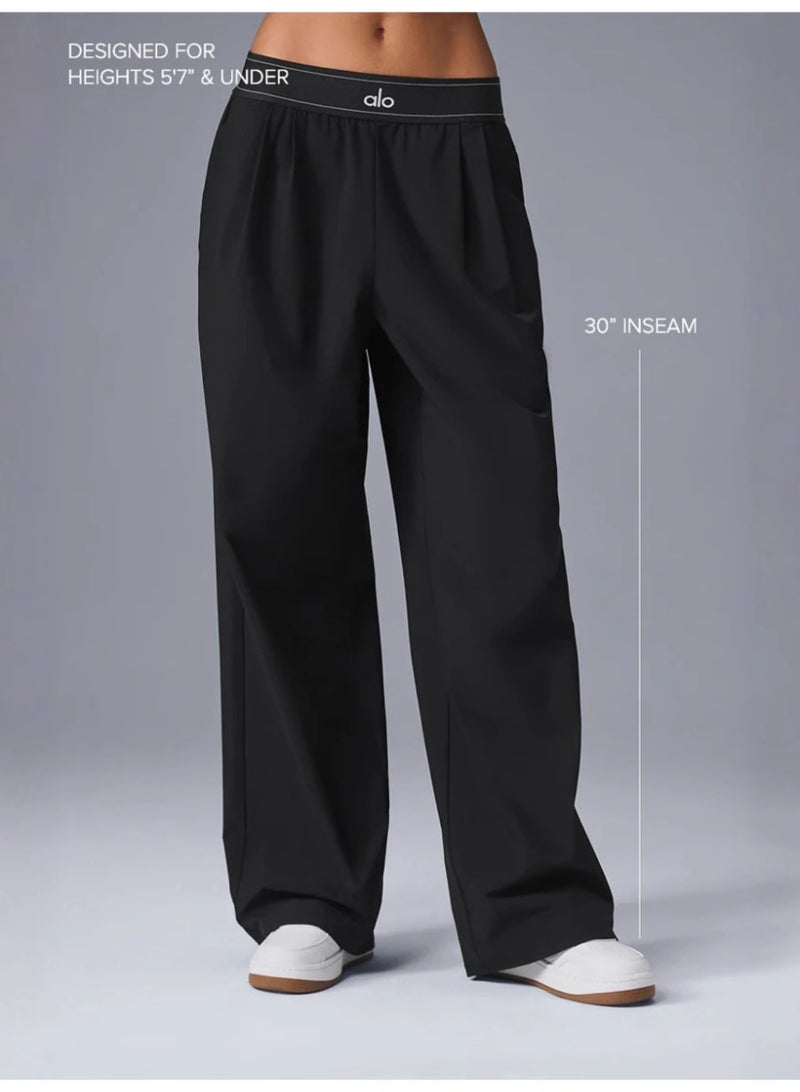 Alo Yoga ALO Women's Straight-Leg Wide-Leg Casual Sport Trousers  - Image 4