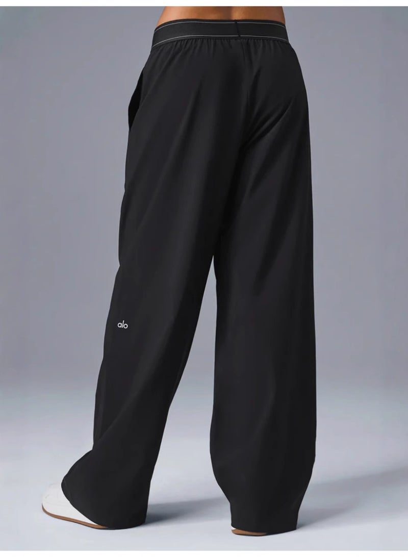 Alo Yoga ALO Women's Straight-Leg Wide-Leg Casual Sport Trousers  - Image 3
