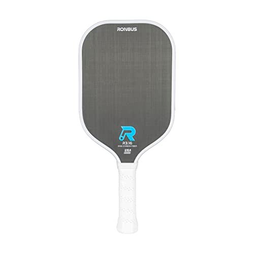 Ronbus R1.16/R2.16/R3.16 Raw Toray T700 Carbon Fiber Pickleball Paddle with 16 mm Polypropylene Honeycomb Core (R3.16W) - Image 1