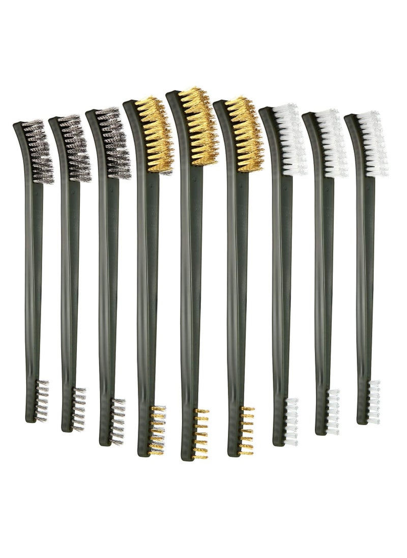 SYOSI Mini Wire Brush Set, Rust Paint Metal Cleaner, Cleaning Welding Slag and Rust, Handy Steel/Nylon/Brass Brush Set Suitable for Cleaning Paint/Rust/Dirt  - Image 1