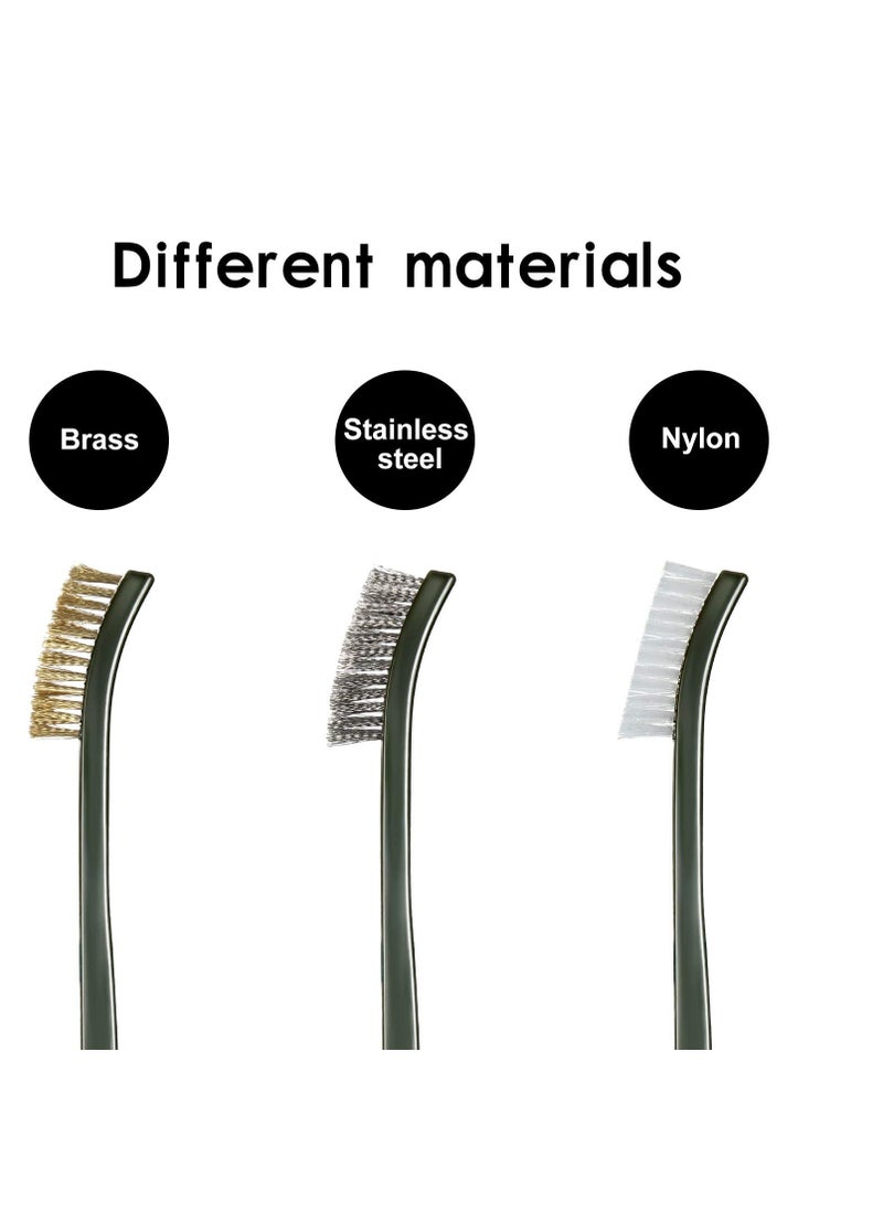 SYOSI Mini Wire Brush Set, Rust Paint Metal Cleaner, Cleaning Welding Slag and Rust, Handy Steel/Nylon/Brass Brush Set Suitable for Cleaning Paint/Rust/Dirt  - Image 3