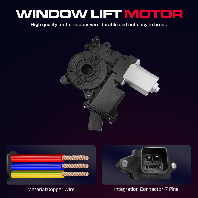 XIMAKA Front Driver Side Power Window Regulator (7 Pins) Fit for 2011-2015 Chevrolet Chevy Cruze, 2016 Chevy Cruze Limited, with Auto Up and Down, with Motor, 748-974, Front Left, 94532757 - Image 4