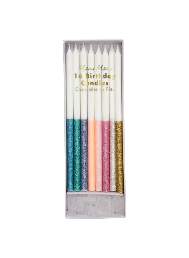 Meri Meri Multicolour Dipped Glitter Candles