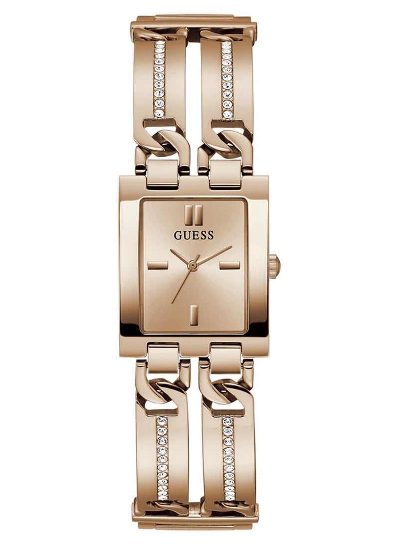 GUESS ساعة نسائية أنالوج بلون وردي ذهبي من الفولاذ المقاوم للصدأ GW0668L3 - 24 مم - Image 1