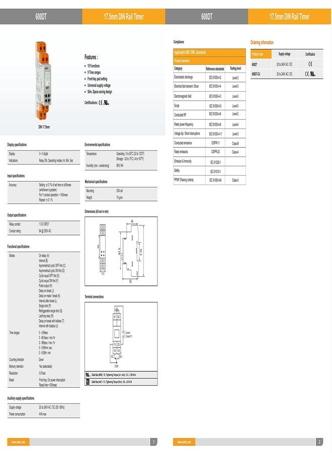 Selec 600DT Din Rail Digital Timer - Image 4