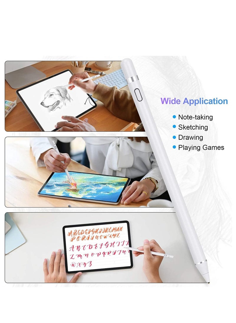 DUSALA - Stylus Pen,Stylus Pen Compatible with Apple Pencil Universal Stylus Pen Rechargeable Apple Pen with 1.5mm Fine Tip,Compatible with AL Tablets,iPhones(work for IOS,Android),Two data cables - Image 1