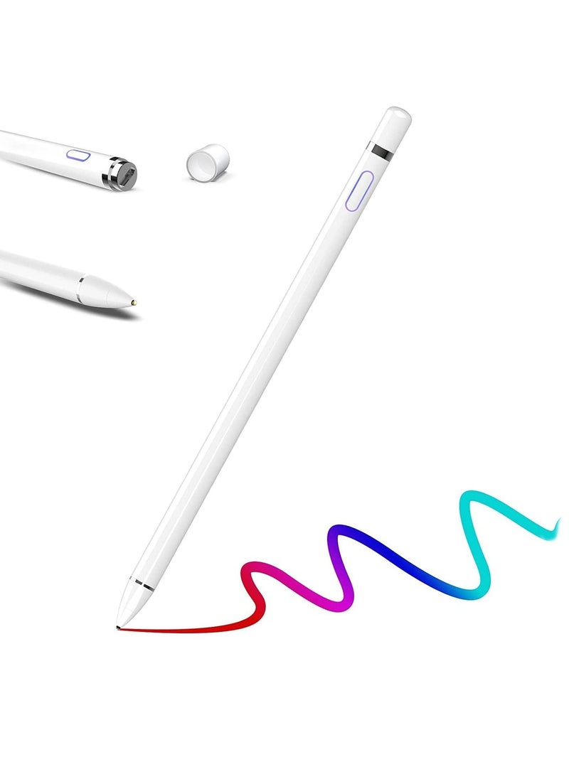 DUSALA - Stylus Pen,Stylus Pen Compatible with Apple Pencil Universal Stylus Pen Rechargeable Apple Pen with 1.5mm Fine Tip,Compatible with AL Tablets,iPhones(work for IOS,Android),Two data cables - Image 1
