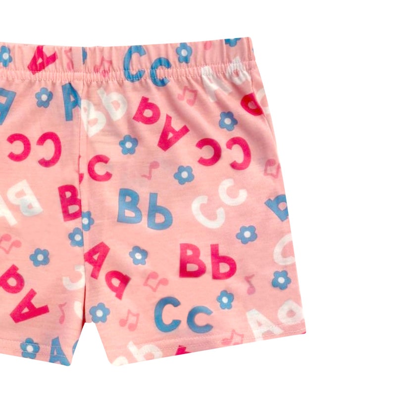 Ms. Rachel Girls Pajama Set - 2 Piece Cozy Girls Pjs, Button Down Short Sleeve & Shorts For Toddler Kids - Official Product Pink - Image 3