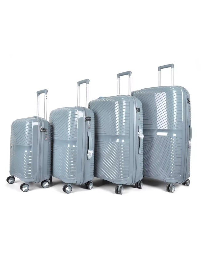 بوجاجو طقم حقائب سفر من البولي بروبيلين مكون من 4 قطع | حقائب ترولي خفيفة الوزن وغير قابلة للكسر، مقاسات 32 بوصة، 28 بوصة، 24 بوصة، 20 بوصة | طقم حقائب سفر متينة ذات غلاف صلب وسحاب مضاد للسرقة | حقائب سفر إلى الإمارات العربية المتحدة - Image 1