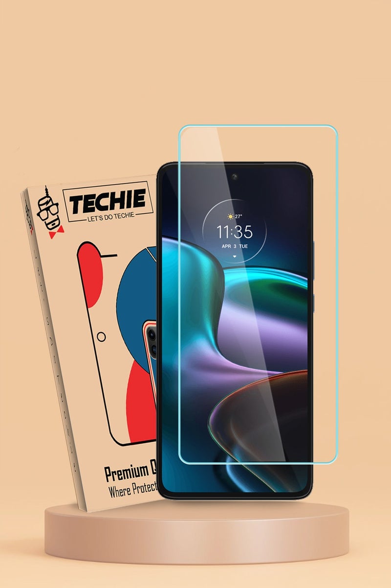 Techie واقي شاشة من الزجاج المقوى عالي الدقة من Techie مضاد للانعكاس ومضاد للفقاعات بدرجة 9H لهاتف Motorola Edge 30 - Image 1