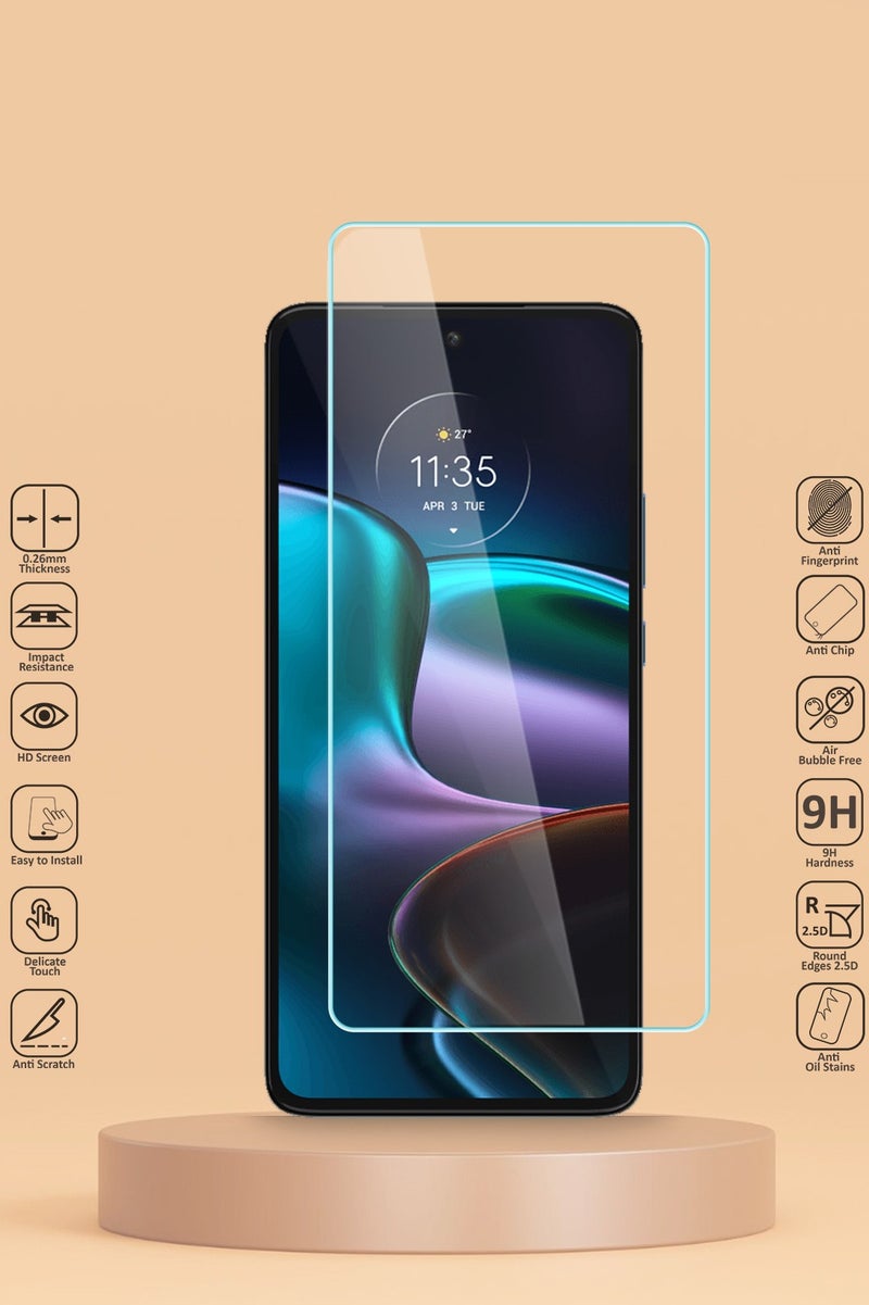 Techie واقي شاشة من الزجاج المقوى عالي الدقة من Techie مضاد للانعكاس ومضاد للفقاعات بدرجة 9H لهاتف Motorola Edge 30 - Image 2