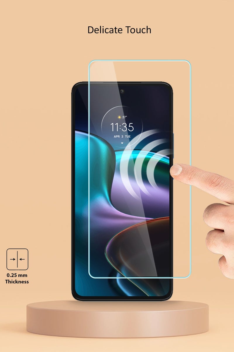 Techie واقي شاشة من الزجاج المقوى عالي الدقة من Techie مضاد للانعكاس ومضاد للفقاعات بدرجة 9H لهاتف Motorola Edge 30 - Image 4