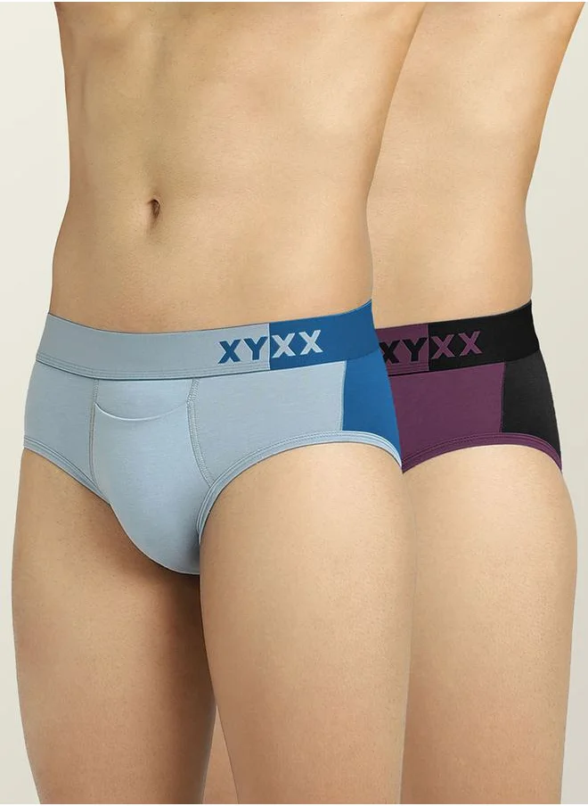 اكس واي اكس اكس Pack of 2 - Colorblock Modal Briefs by Styli