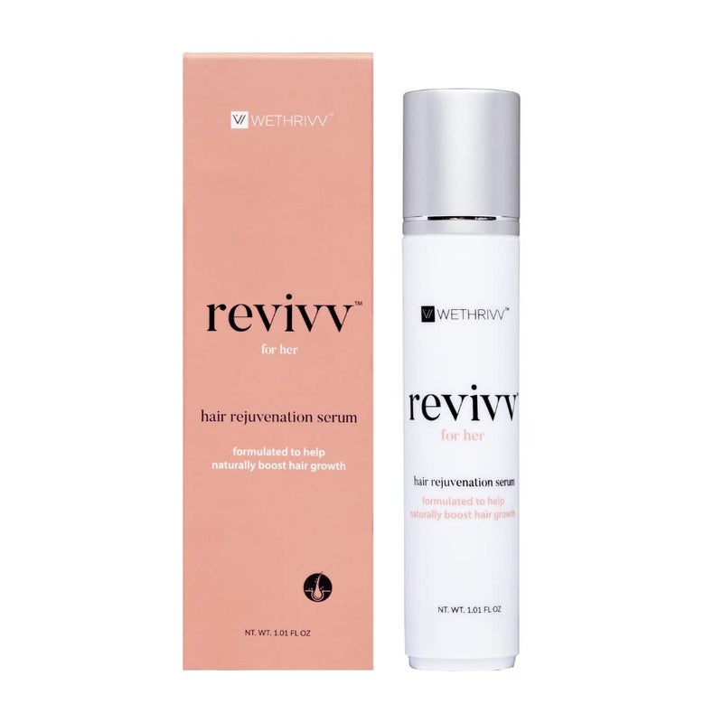 REVIVV Women Hair Growth Serum 100 Natural Growth Products Topical Solution for Visibly Thicker  Fuller Hair Dermatologist Recommended 1Pack 1oz Bottle 45Day Supply