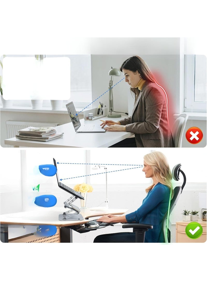 2024 Innovation Multi-Stage Adjustable Laptop & Smartphone Stand – Foldable, Anti-Slip, Ergonomic Design for Up to 17.3” Devices - Image 3