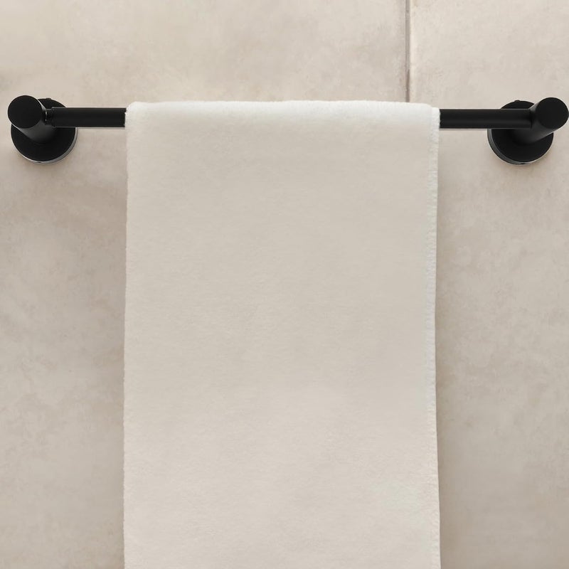 Adjustable 304 Stainless Steel Bathroom Towel Holder, Telescopic Wall Mount Hand Towel Rod Single Pole Rack for Bathroom Use, Black Finish - Image 3