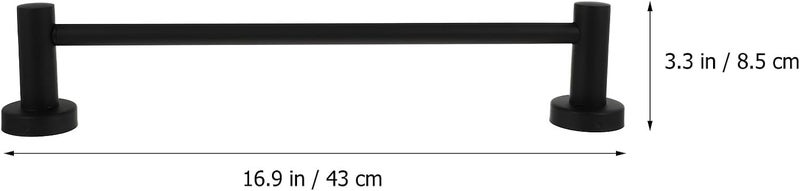 Adjustable 304 Stainless Steel Bathroom Towel Holder, Telescopic Wall Mount Hand Towel Rod Single Pole Rack for Bathroom Use, Black Finish - Image 2