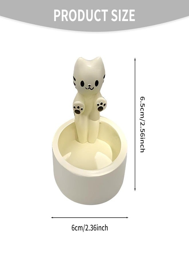 Houseen Cartoon Kitten Candle Holder, Kitten Warming Paws Cute Scented Light Holder Cat Resin Candle Holder Candlestick Home Decoration for Tealight(COLOR:A), 22351188 - Image 3