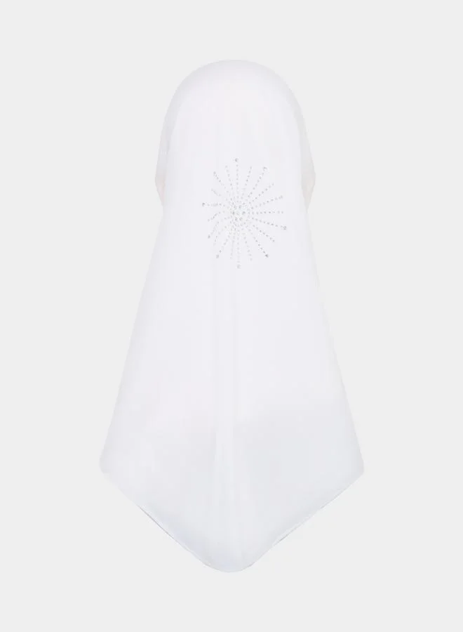 ستايلي حجاب بقطن شاش مزين بحجر الراين