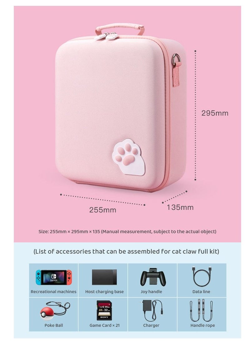 Haidue - Pink Cat Paw Case For Nintendo Switch With 8 cat pawl handle cap - Image 1