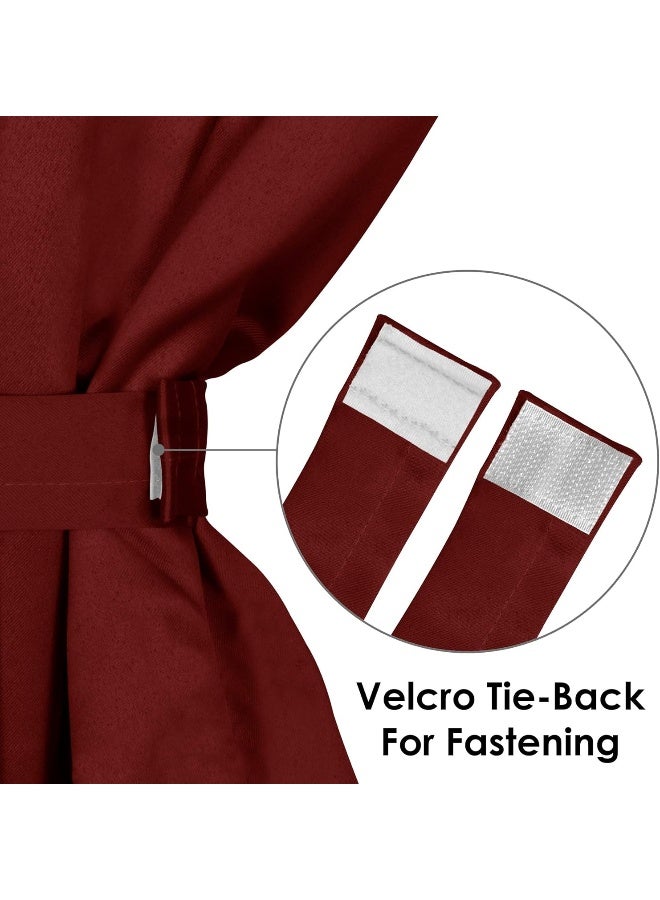 Story@Home Blackout Curtains, for Living/Bedroom. Premium Faux Silk, Rich Polyester. Light Blocking, Thermal Insulation, Noise Reduction. Grommet. Dark Red, 2 Panels, 215cm/7ft - Image 4