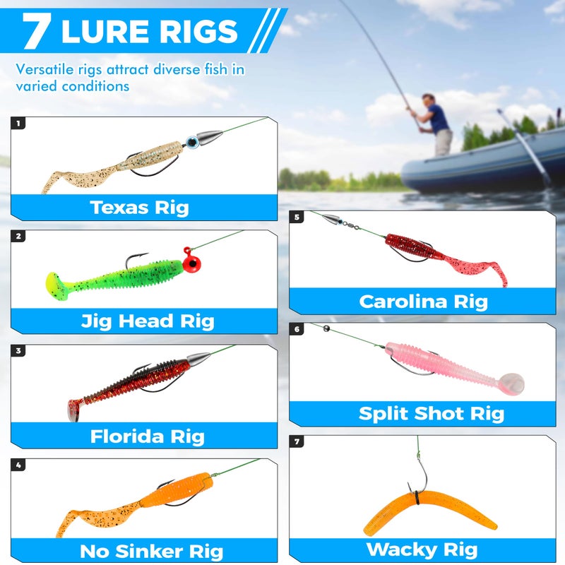 PLUSINNO Fishing Lures, 137Pcs Tackle Box with Tackle Included, Crankbaits, Spoon, Hooks, Weights & Other Accessories, Fishing Bait Lure Gear Kit Gift for Men Bass Freshwater - Image 3