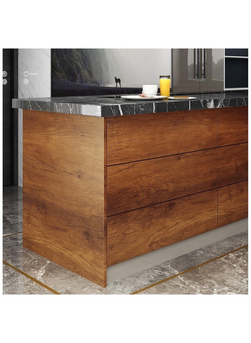 ورق الجدران اللاصق الذاتي، وقشر وعصا الخشب الحبوب ورقة الاتصال، 45cmx5m قابلة للإزالة فيلم PVC ديكور الخشب ورق الجدران سهل التطبيق على الأثاث القديم خزانات المطبخ - Image 4