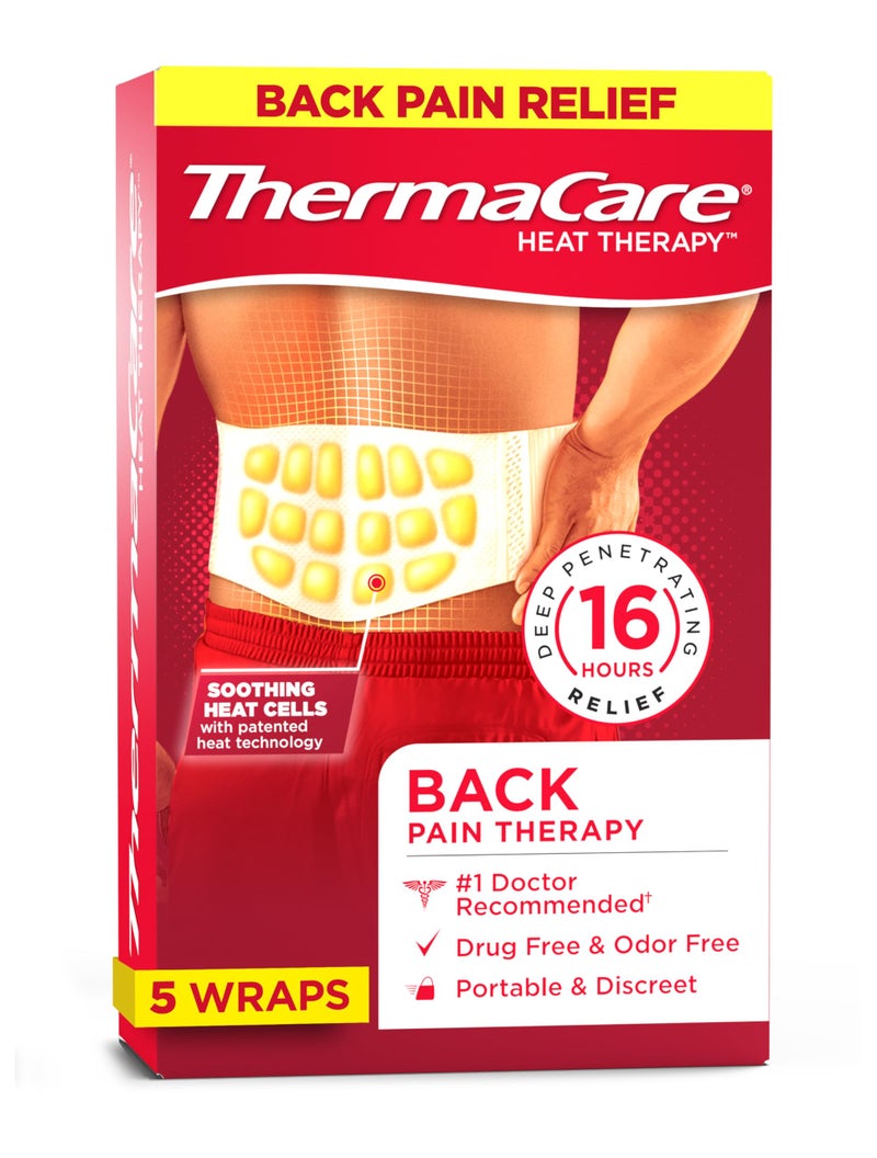 ThermaCare Advanced Back & Hip HeatWraps - Adhesive, Disposable Heat Therapy Pads for Lower Back Pain, Muscle Aches, & Herniated Disc Relief - Drug-Free - Long-Lasting - (L-XL - Pack of 5) - Image 1