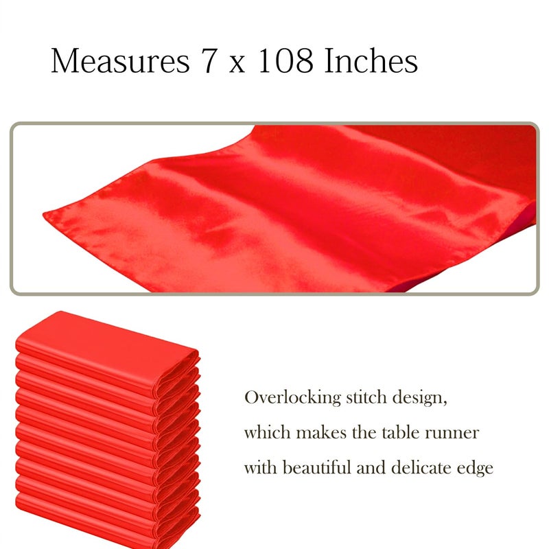 SINSSOWL Pack of 50 Satin Red Chair Sashes for Wedding - SINSSOWL Chair Bows 7x108 Inches Chairs Ribbons Fitting Birthday Party Anniversary Bridal Shower Events Decorations - Image 3